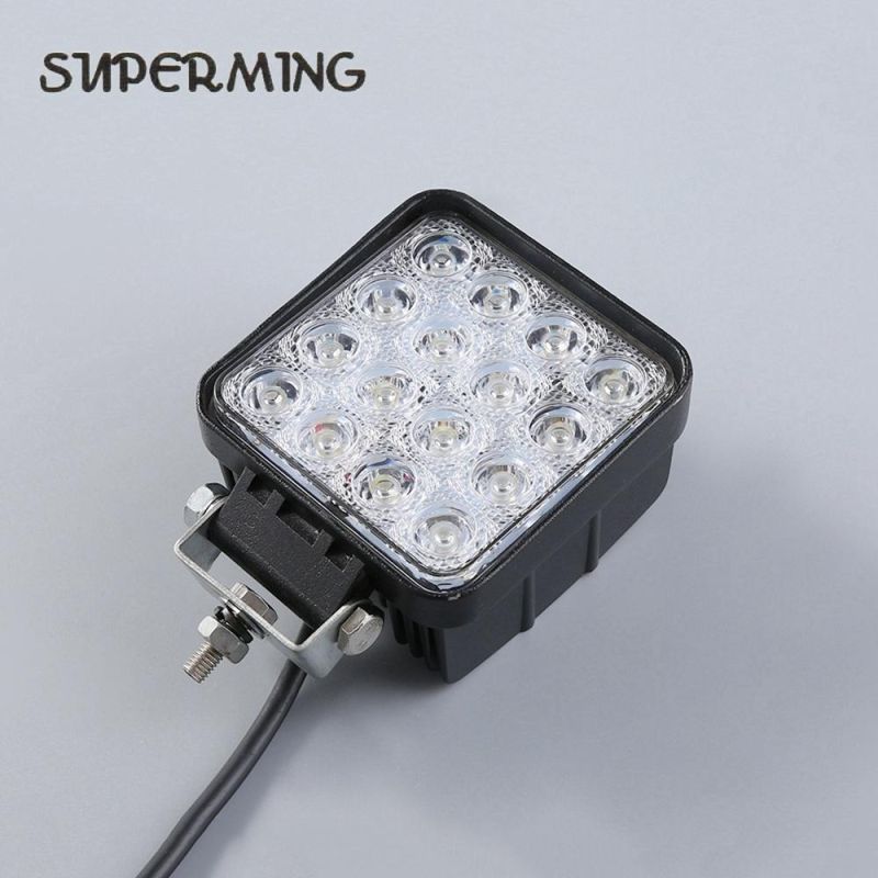 IP67 48W 65mm Thickness LED Suqare Work Light for Truck