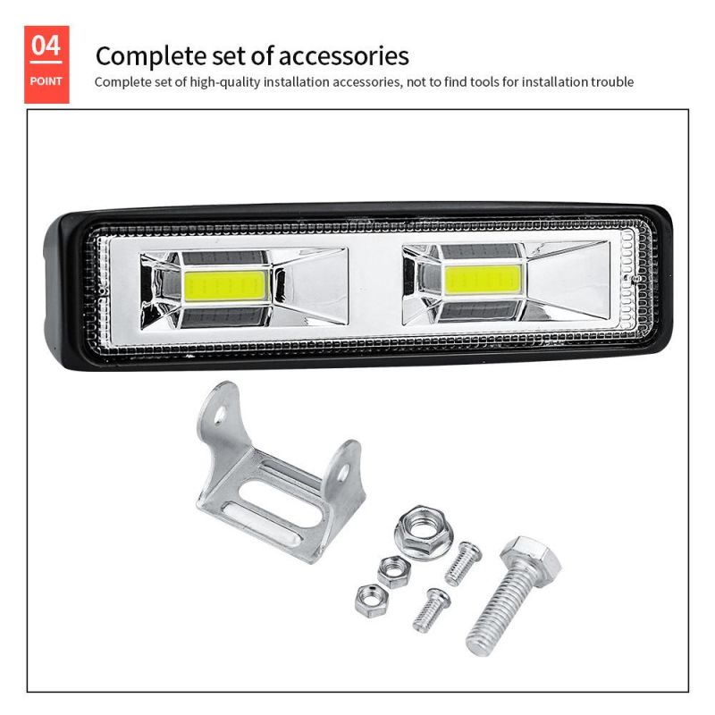 Dxz LED Work Light Bar 6 Inch COB 48W White Waterproof Fog Lamp for Driving Offroad Boat Car Tractor Truck 4X4 SUV