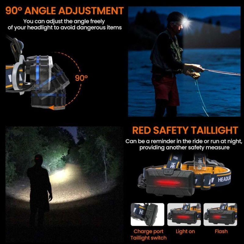 8modes 8 LED Waterproof Head Torch 18650 Headlight Headlamp for Camping Fishing Car Repair Outdoor Hiking