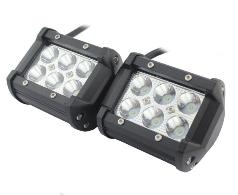 4 Inch 18W LED Driving Work Light Dual Row Square Fog Lamp for Offraod