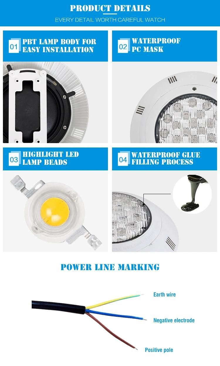 Swimming Pool Products IP68 ABS Material Underwater LED Light