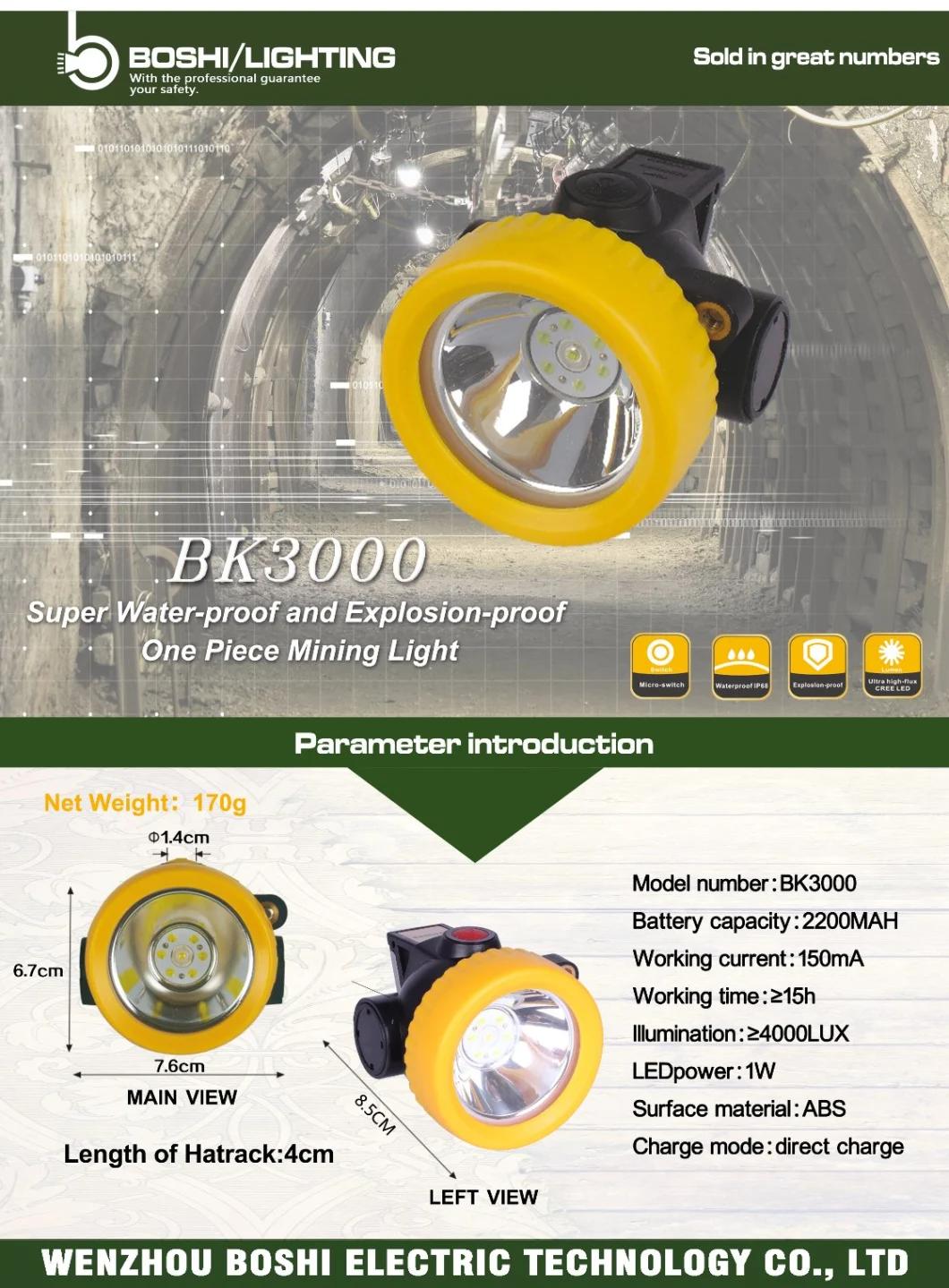 Bozz Li Ion Coal Cordless LED Miners Caplamp Headlamp (Bk3000)