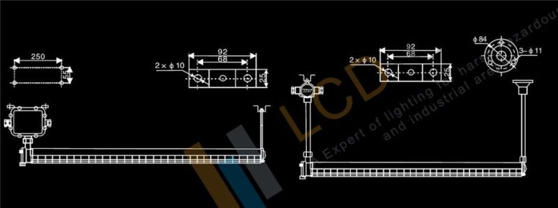 Flame Proof LED Tube for Zone1 and 2 of Explosive Atmospheres Waterproof Dust Proof IP65 Lighting in Oil Refining, Storage, Chemical, Pharmaceutical, Military