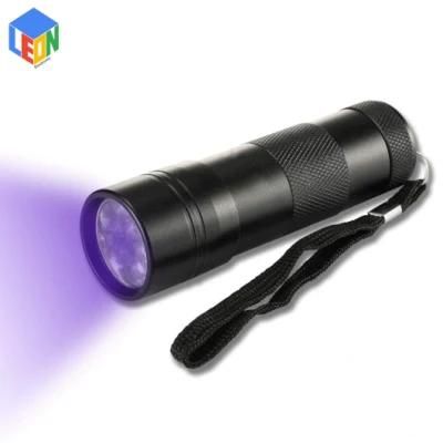 IP65 Water Proof 12 LEDs Aluminium UV Torch Flashlight