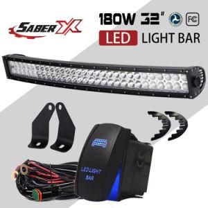 32 Inch 180W Curved LED Work Light Bar with Bumper Mounting Brackets for 2006-2010 Hummer H3