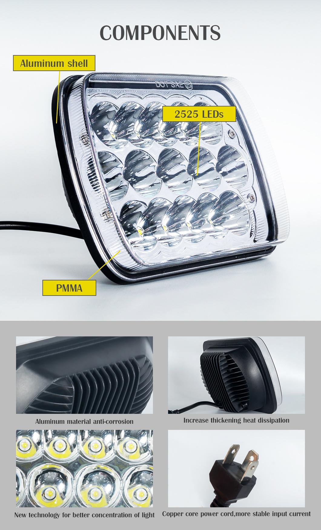 LED Headlights 7X6 Headlamp LED Car Light