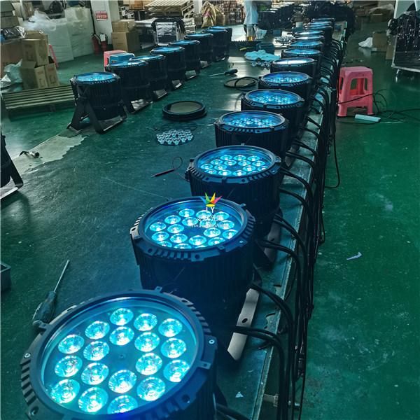 18W Rgbaw UV 18PCS Flat Stage PAR 64 LED Stage Lights