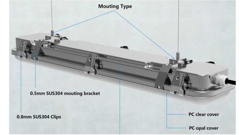 Fixed Integrated Light T8 Hot Selling 2700~6500K SAA C-Tick Single Tube T8 Fluorescent Fixture