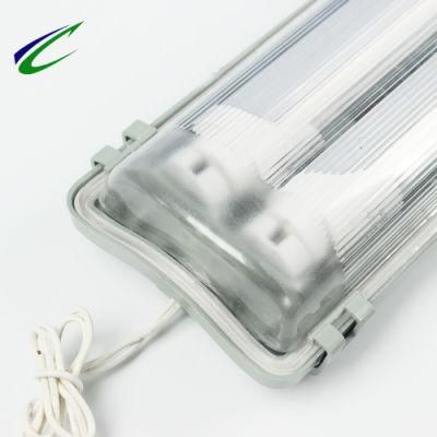 LED Triproof Fixtures with Two LED Tubes Waterproof Light Office Supermarket Storage Corridors Warehouse Car Parks Light Outdoor Wall Light