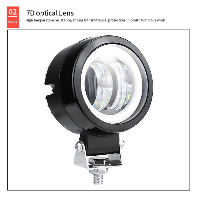 Dxz 3 Inch 7D 20W Round Motorcycle Spotlight with Aperture LED Maintenance Light Daytime Running Light Car LED Work Light