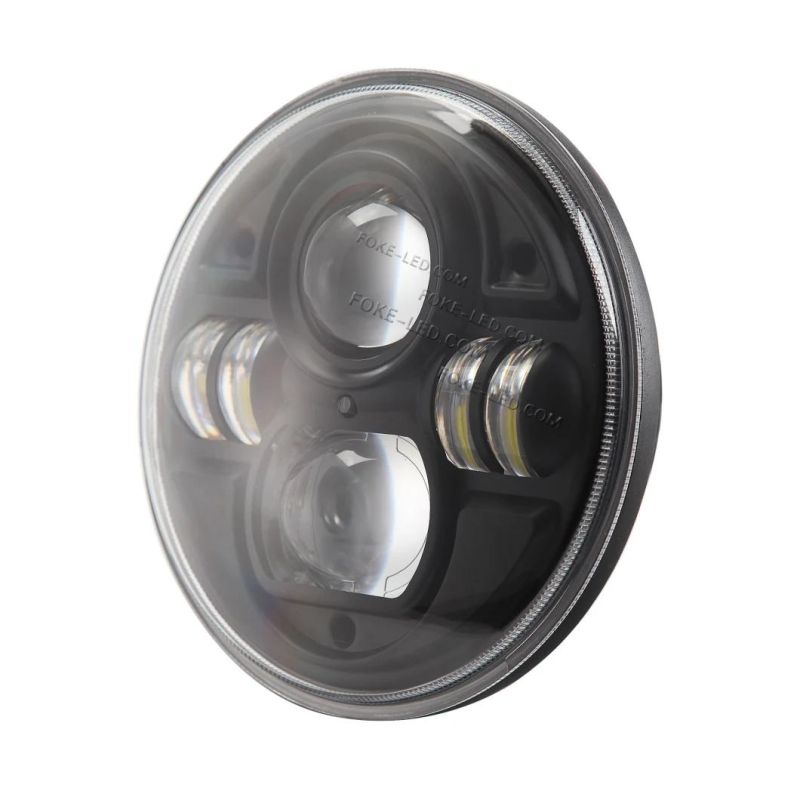 High Power 7 Inch Round 73W Black Silver Auto LED Fog Light for Jeep Harley