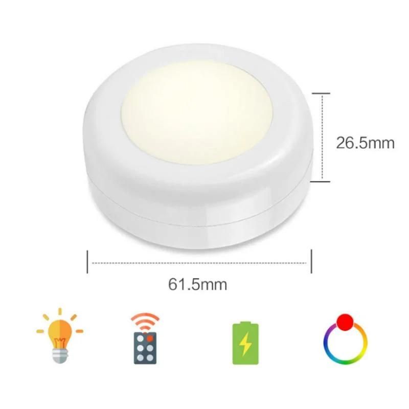 Mood Under Wardrobe Kitchen Cabinet Lamp 16 Colors RGB Decoration Night Lights with Remote Control Battery Power Home Decorative Wireless Sensor Cabinet Light