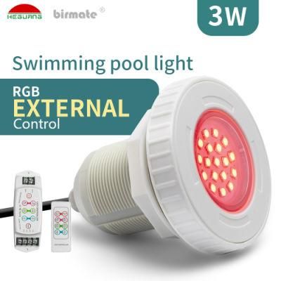 3W DC12V IP68 Mini Vinyl Pool Lamp RGB Swimming Pool LED Lights