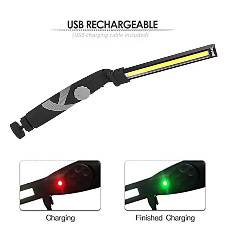 Large Flood Beam USB Rechargeable Portable COB LED Work Repair Tool Light with Magnetic