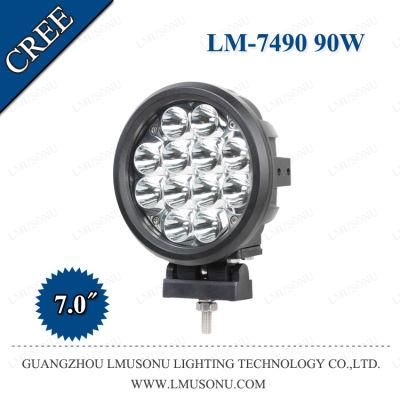 Auto Parts Offroad Auto LED Work Light 90W 7 Inch Driving Light Spot/Flood 12V for SUV Offroad
