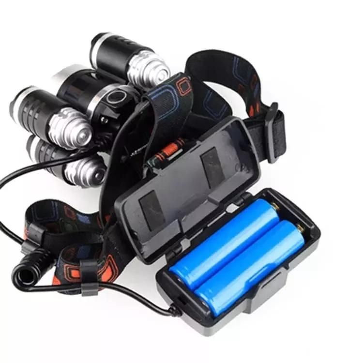 Powerful 5LED T6 USB Rechargeable LED Flashlight Headlight