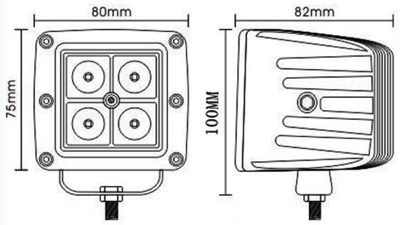 5020 5D Lens LED Auxiliary Light Work Light 9-32V for Car Truck 3.0 Inch 20W 1800lm CE EMC