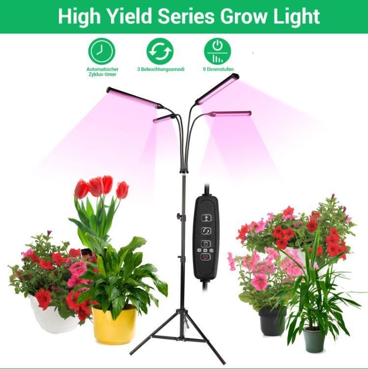 Hydroponic Grow Lamp with Remote Control Dimmable Modes Floor LED Plant Grow Light for Indoor Plant