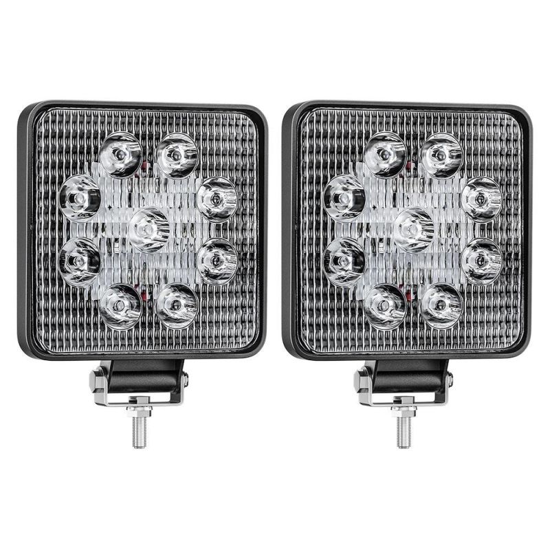 Dxz 4inch 9LED Driving Lamps High Quality 27W 25mm Spot Work Lights Aluminum Square Auto Lights