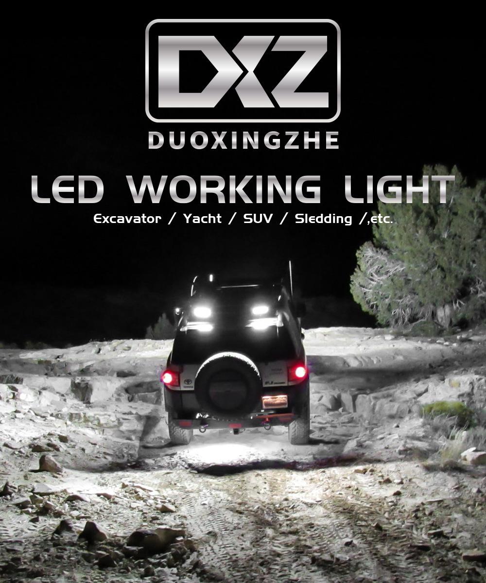 Dxz 4inch 9LED Driving Lamps High Quality 27W 25mm Spot Work Lights Aluminum Square Auto Lights