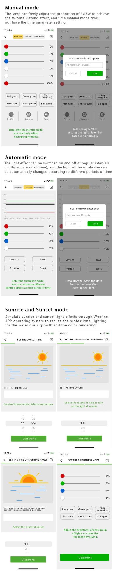 Weefine 45W New Design LED Aquarium Light for Fish Tank with Bluetooth APP Control (WF-QL04-L45)