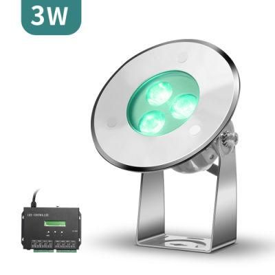 DC24V 3W RGB DMX512 Control Flow Changing Color IP68 Stainless Steel LED Lighting