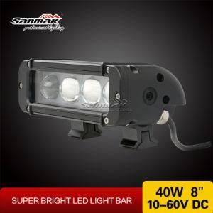 Aluminum Black Shockproof 8inch 12volt 40W LED Spot Light Bar