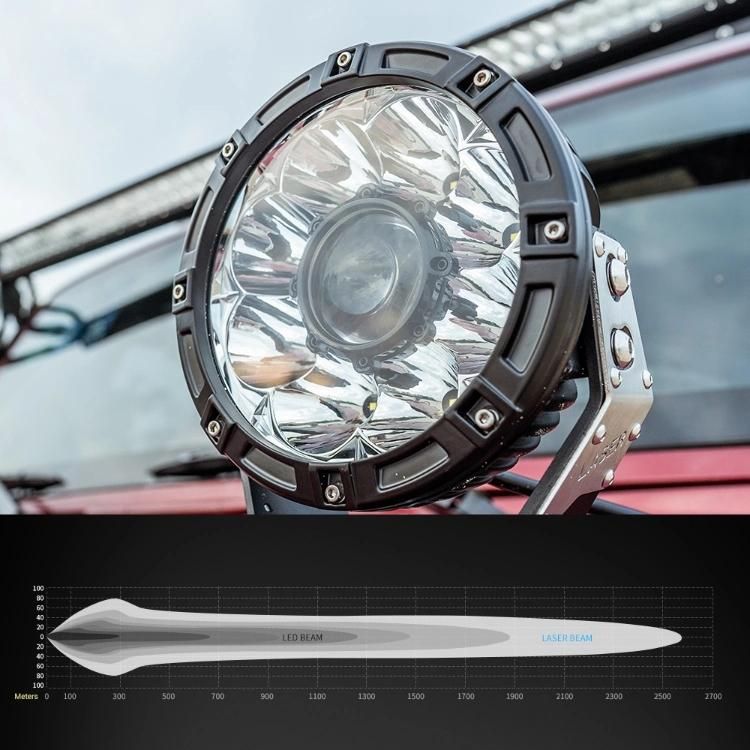 7 Inch LED Driving Light with Laser Light for Jeep off-Road Car LED 1000 Meters Illumination Distance 80W Laser Lamp