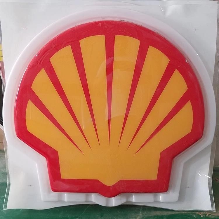 Wall Mount Shell Petrol Store Sign Board Lubricating Oil Shop Back Lit Flat Acrylic Face LED Lightbox