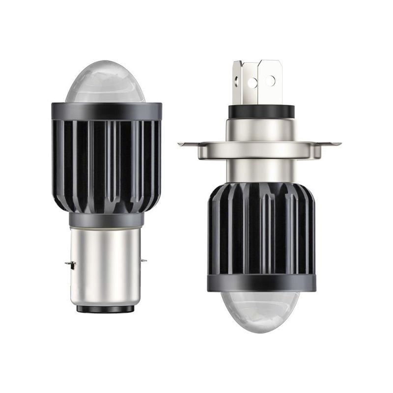Dxz LED 30W Small Steel Cannon Spotlights Motorcycle Modified Lens Headlights H4 H6 Far and Near Beam Double Color Headlights