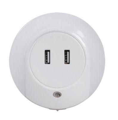 Lovely LED Night Light with 2 USB Port for Mobile Phone Char