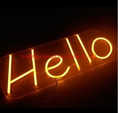 Hello Neon Signs LED Neon Light Sign Custom Company Logo Store Decoration Neon Letter Sign