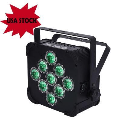 USA Warehouse 9X18W Battery Powered Wireless DMX LED Flat Uplighting