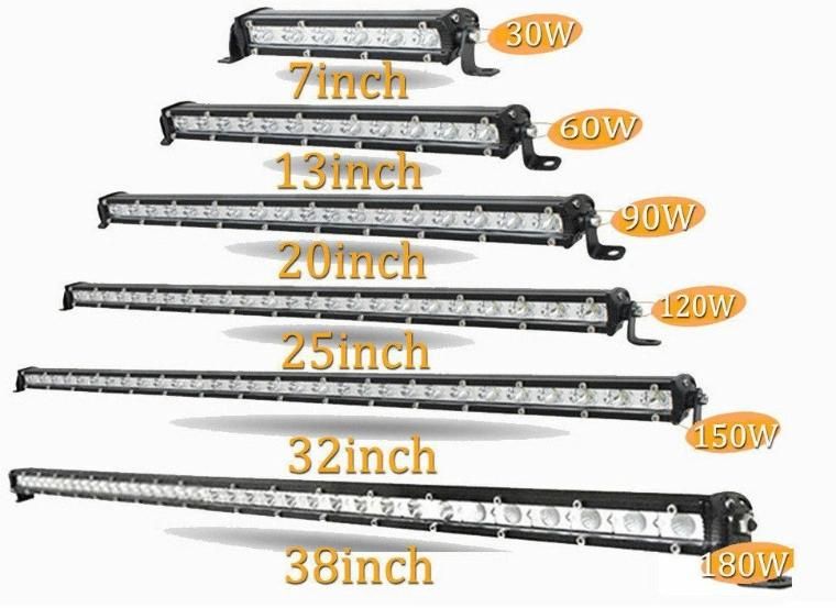 18W/36W/54W/72W/90W/108W/126W/144W Barra De Luz De LED Single Row Flood/Spot/Combo Beam LED Light Bar