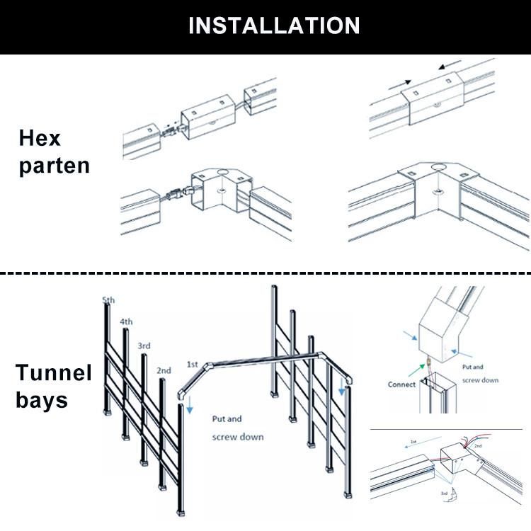 Standard Design Car Wash Hexagonal Light Ceiling Designed Light Car Workshop Equipment