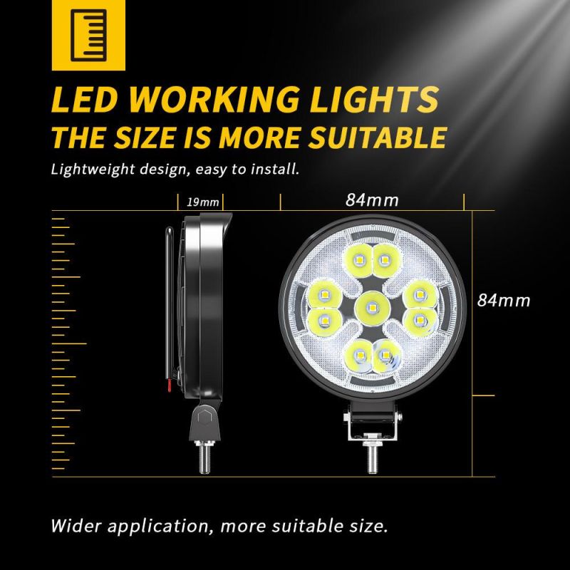 Dxz Car LED Work Light Bar 4X4 Offroad Headlight 21SMD Double Color Spotlights for SUV ATV Motorcycle Flashing