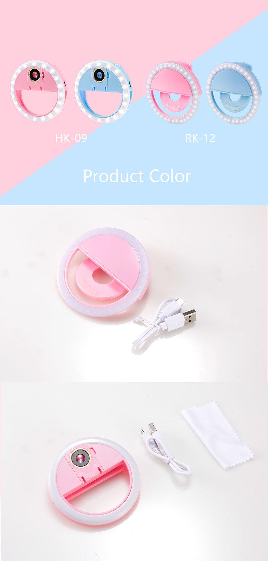 Portable USB Charging LED Phone Rechargeable Fill Selfie Ring Light Hot Sale Products