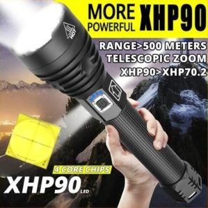 1909 Xhp90 2500 Lumens 3 Modes Zoomable USB LED Rechargeable Flashlight