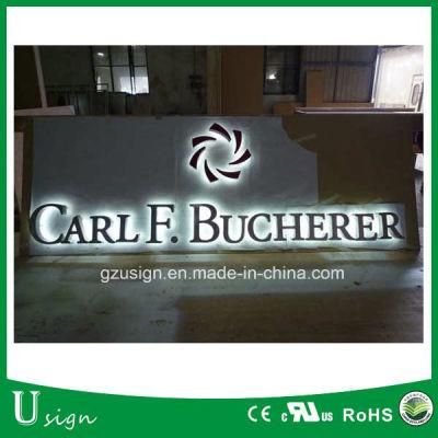 Outdoor Custom Made 3D LED Backlit Ss Company Logo Letter