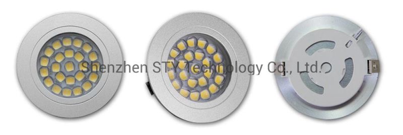 DC Powered Round LED Spot Puck Furniture/Cabinet/Closet Light