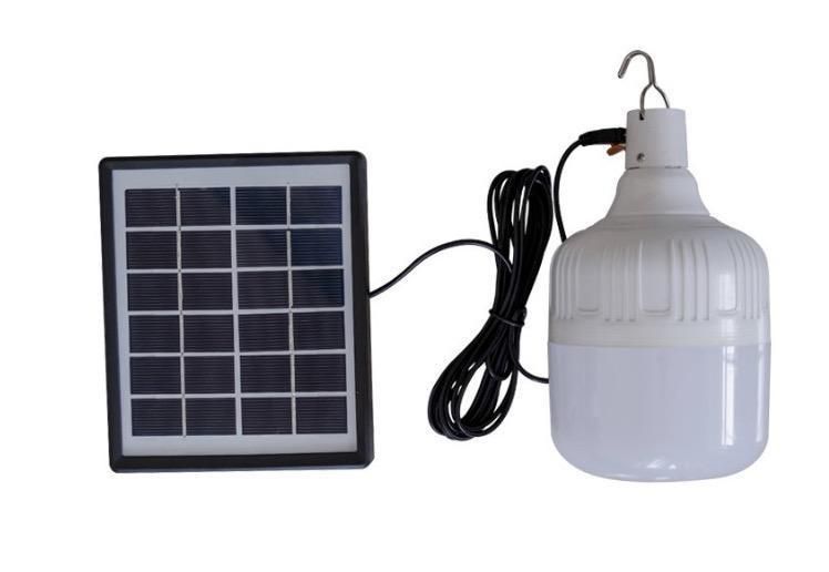 LED Rechargeable Light Bulb with Solar Panel 60W 80W