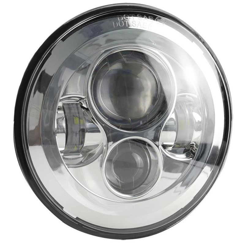 Dxz 7 Inch Headlights Thick Section Sliver Without Aperture LED Headlamp with DRL Hi/Lo Beam for Jeep Wrangler Jk Motorcycle Headlights