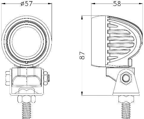 W0110y Round LED Work Light 10W 2.2 Inch 800lm Spot Flood Beam for Car Truck Auxiliary Lights