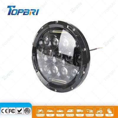 Round IP67 Jeep Wrangler 75W LED Offroad Trucks Motorcycle Headlight