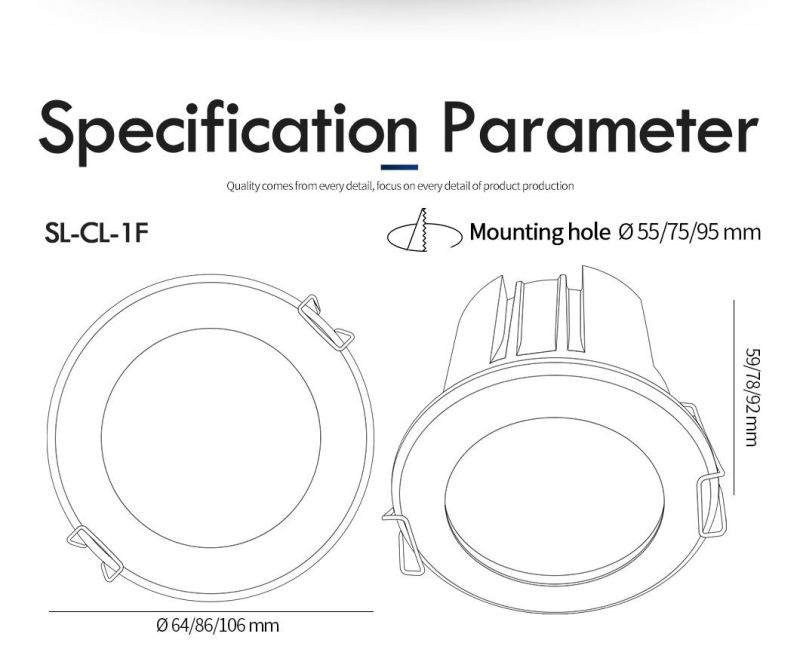 Factory Price Indoor High Quality Aluminium LED Downlight with Driver