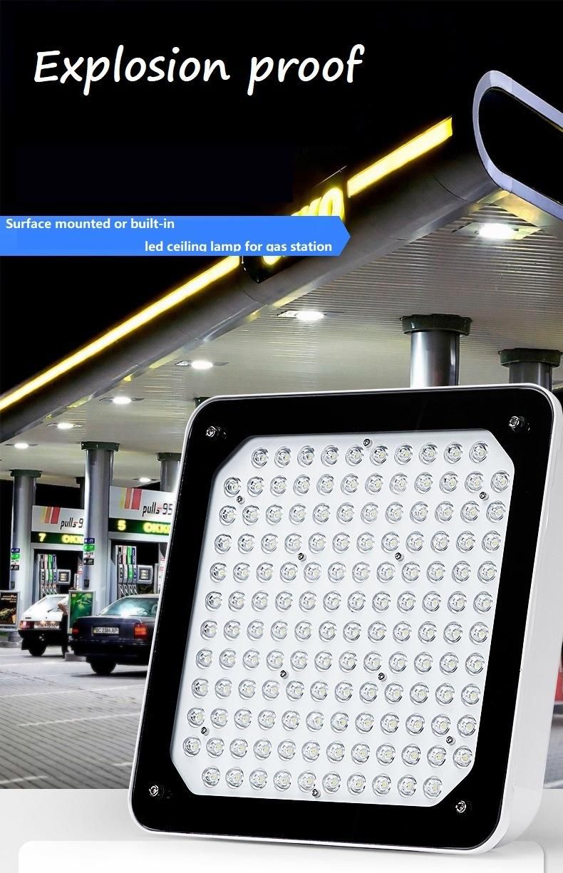 Explosion Flame Proof LED Canopy Light Fixture for Outdoor Petrol Pump Gas Station Fuel Service