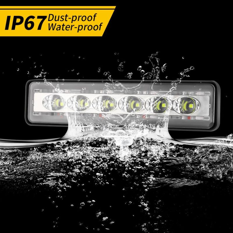 Dxz Waterproof High Power 14LED White with Red Blue Flash Slim LED DRL Driving Daytime Running Light Lamp