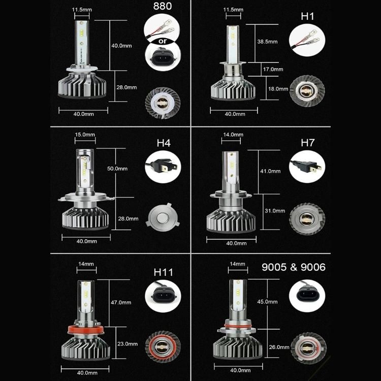 Auto Bulb H7 H4 Luces LED Car Headlights Canbus Zes Headlight Bulb Focos LED F6 50W H1 9005 9006 H11 6000K 12V LED Headlight