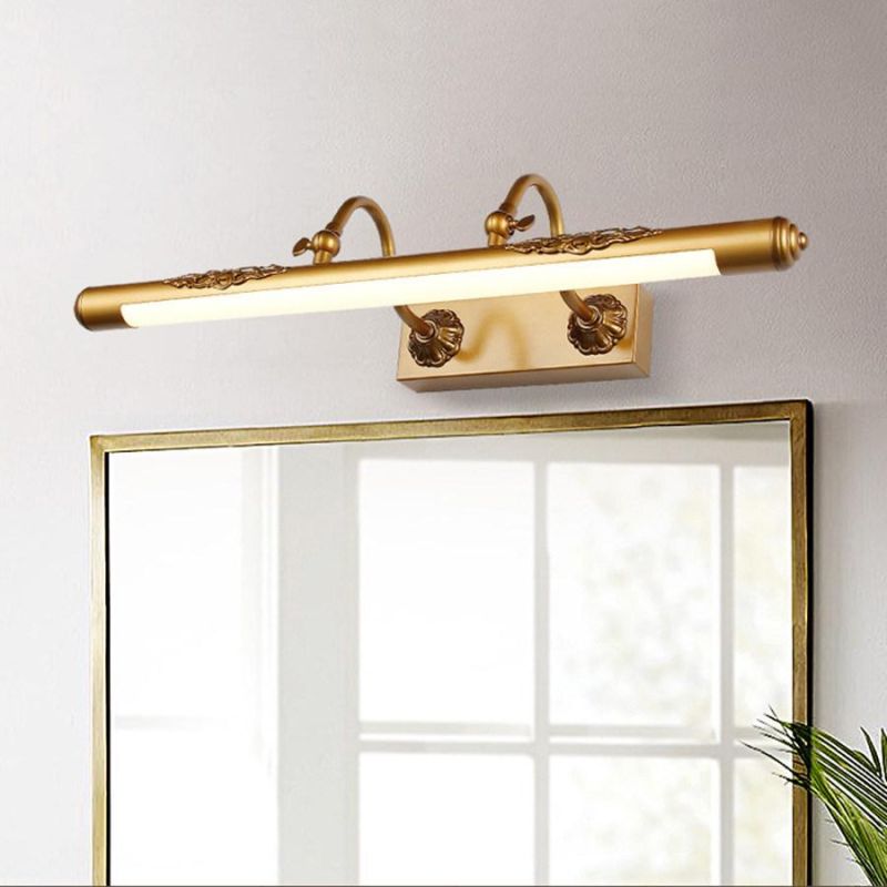 Adjustable Retro Bathroom LED Mirror Light Bronze Carved Bathroom Cabinet Vanity Mirror Light (WH-MR-42)