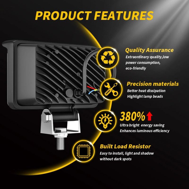 Dxz 5 Inch LED Headlight Beam Work Light with DRL Parking Light for Truck SUV ATV 4WD Spotlight and Floodlight Combination